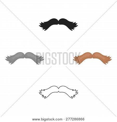 Mans Mustache Icon In Cartoon Style Isolated On White Background. Beard Symbol Stock Vector Illustra