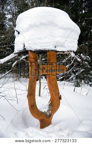Podbanske, Slovakia - January 6: A Lot Of Snow On Sign Podbanske In West Tatras Winter On January 6,