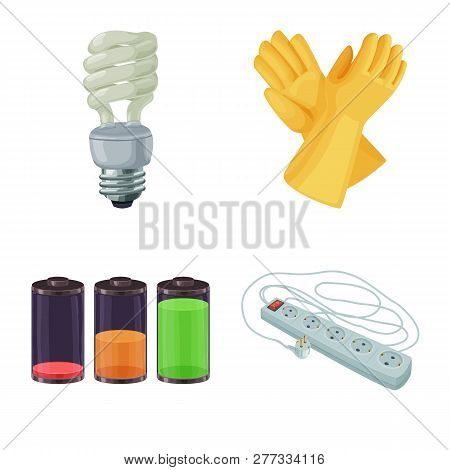 Vector Illustration Of Electricity And Electric Sign. Collection Of Electricity And Energy Vector Ic