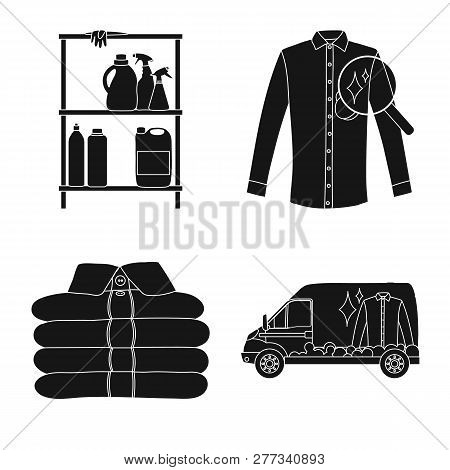 Isolated Object Of Laundry And Clean Symbol. Collection Of Laundry And Clothes Vector Icon For Stock