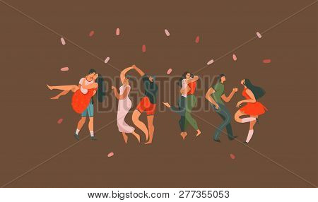 Hand Drawn Vector Abstract Cartoon Modern Graphic Happy Valentines Day Concept Illustrations Art Car