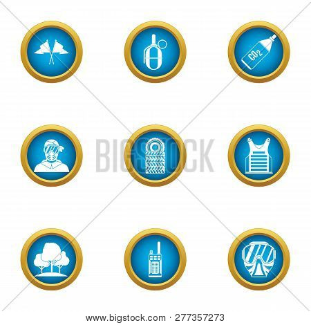 Air Gun Icons Set. Flat Set Of 9 Air Gun Icons For Web Isolated On White Background