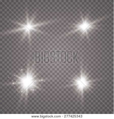 Creative Concept Vector Set Of Glow Light Effect Stars Bursts With Sparkles Isolated On Transparent 