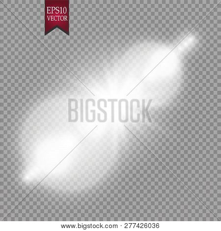 Vector Transparent Sunlight Special Lens Flare Light Effect. Sun Flash With Rays And Spotlight