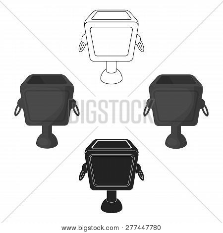 Garbage Can Icon In Cartoon Style Isolated On White Background. Parksymbol Stock Vector Illustration