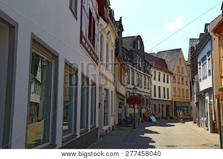 Ancient Historical Town Diez An Der Lahn , Rhineland-palatinate, Germany.  Old Town. Historic Half-t
