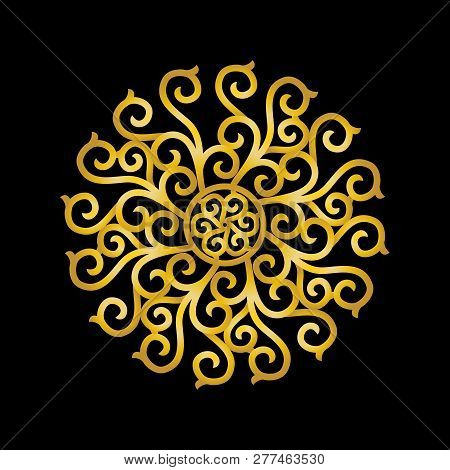Golden Vintage Ornament, Baroque Ornament, Scroll Ornament, Engraving Border Ornament, Floral Orname