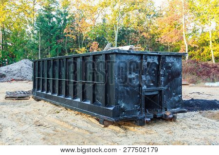 Dumpsters Being Full With Garbage Container Trash On Ecology And Environment