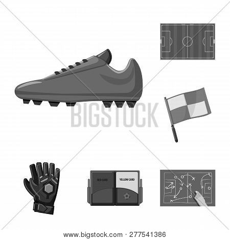 Vector Design Of Soccer And Gear Symbol. Set Of Soccer And Tournament Vector Icon For Stock.