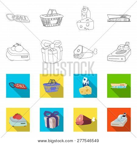 Isolated Object Of Food And Drink Logo. Set Of Food And Store Stock Vector Illustration.