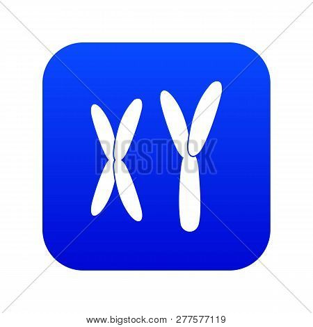 Human Chromosomes Icon Digital Blue For Any Design Isolated On White Vector Illustration