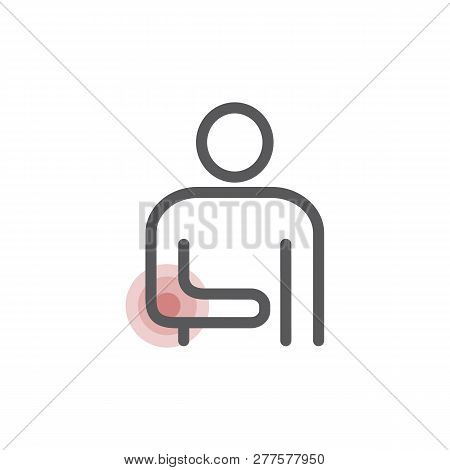 Painful Elbow Line Icon. Vector Sign For Web Graphic.
