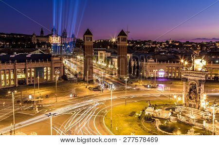 Plaza De Espana Barcelona Spain Europe Panorama