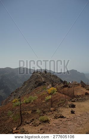 Road Leading To The Highest Point Of The Caldera De Taburiente National Park. Travel, Nature, Holida