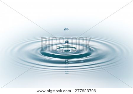 drop of water on white background