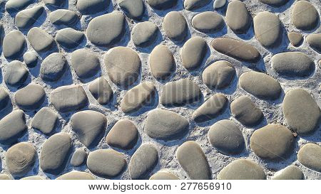Road Paved With Large Stones, Stone Pavement, The Texture Of The Stones