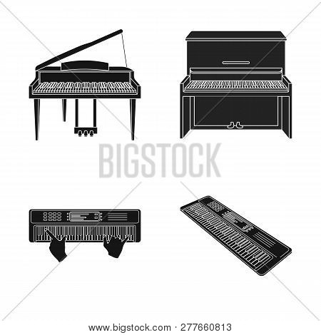 Vector Illustration Of Music And Piano Logo. Collection Of Music And Song Vector Icon For Stock.
