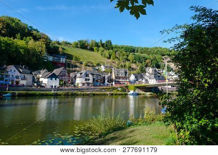 Idyllic Lahn River In Summer In Obernhof Germany, Rheinland-pfalz