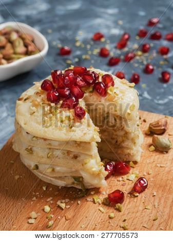 Moroccan Pancake Layer Cake - Baghrir Cake