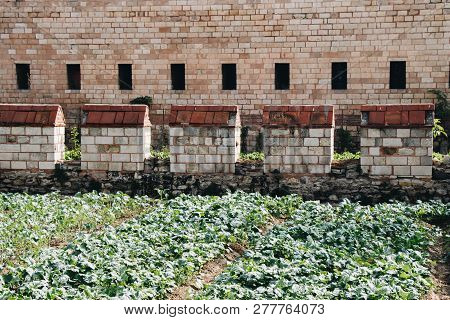 The Ancient City Walls Of Constantinople In Istanbul, Turkey