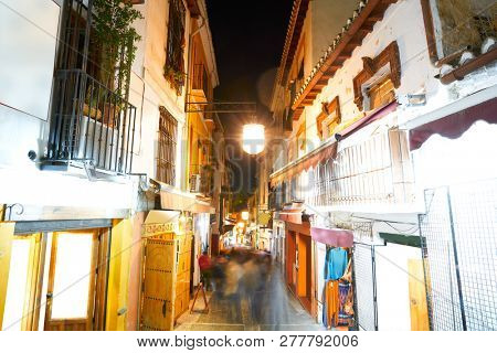 Albaicin of Granada arabic old district at sunset of Andalusia muslim Spain