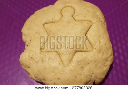 Raw Dough For Making Oatmeal Cookies. Homemade Bakery