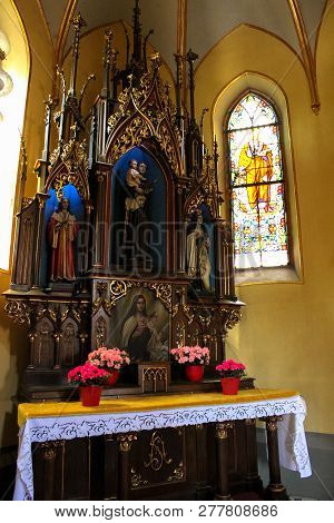 Tarnow, Poland - May 01, 2014: Interior Of The Gothic Catholic Church Of The Holy Family