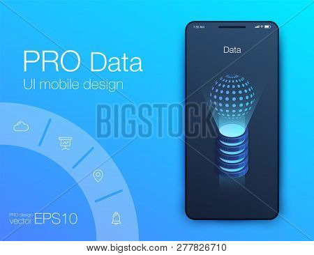 Mobile Phone Application For Analytics. Stock Vector
