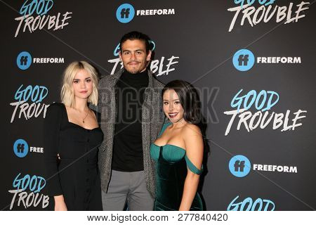LOS ANGELES - JAN 8:  Maia Mitchell, Tommy Martinez, Cierra Ramirez at the 