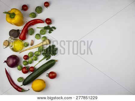 Vegetables Isolated On A White Background .fresh Vegetables. Colorful Vegetable. Healthy Vegetable .