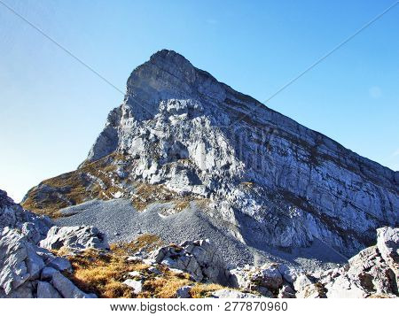Rocky Peak Frumsel In The Churfirsten Mountain Range - Canton Of St. Gallen, Switzerland