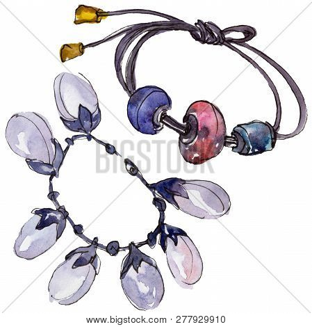 Bracelets Sketch Fashion Glamour Illustration In A Watercolor Style Isolated. Isolated Accecories Il