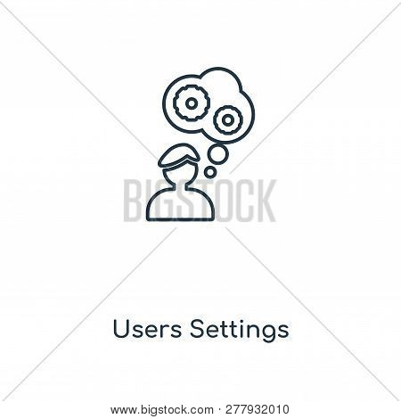 Users Settings Icon In Trendy Design Style. Users Settings Icon Isolated On White Background. Users 