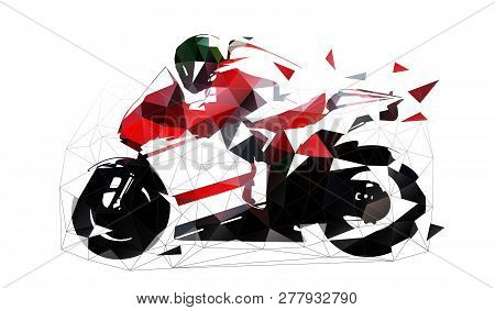 Road Motorbike, Low Polygonal Vector Illustration. Motorcycle