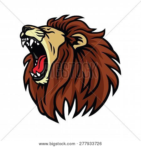 Lion Roaring Logo Design Vector Icon Cartoon Design