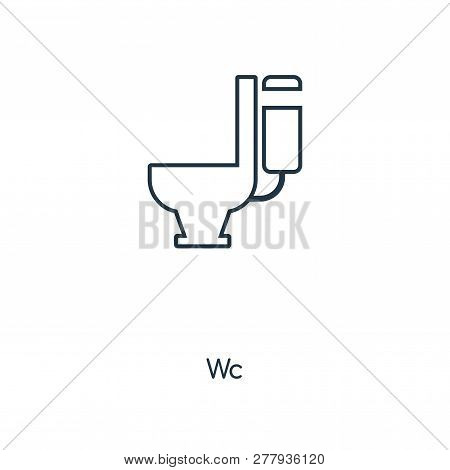 Wc Icon In Trendy Design Style. Wc Icon Isolated On White Background. Wc Vector Icon Simple And Mode