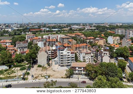 Plovdiv, Bulgaria - July 5, 2018:   Panoramic View Of City Plovdiv From Nebet Tepe Hill, Bulgaria