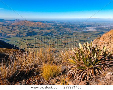 View Over Mount Hutt Mountainous Landscape On A Sunny Day, Near Methven, South Island, New Zealand