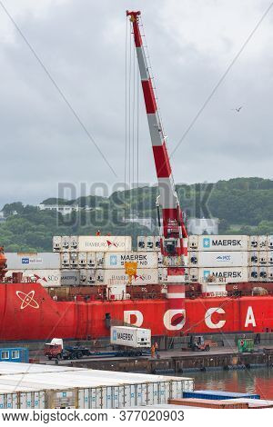 Crane Unloaded Container Cargo Ship Sevmorput Fsue Atomflot - Russian Nuclear-powered Icebreaker Lig