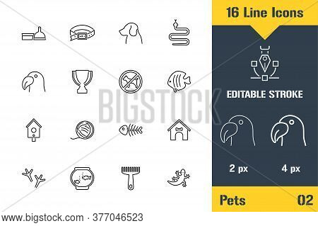 Pets Shop, Animals, Pet Keeping. Thin Line Icon - Outline Flat Vector Illus Tration. Editable Stroke