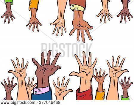 Many Hands Reach Out Vector Photo Free Trial Bigstock