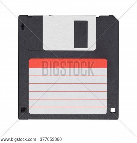 Black 3.5-inch Floppy Disk Or Diskette Isolated On White Background