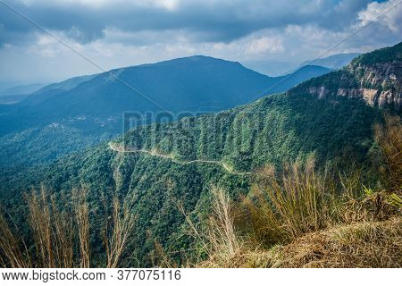 Eco Park Cherrapunji, Meghalaya. Lovely View Of The Green Canyons And Nohsngithiang Falls Of Cherapu