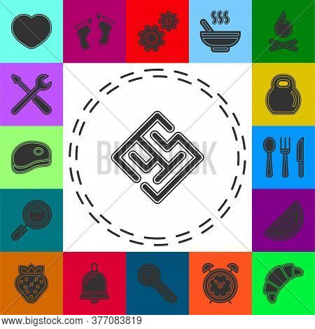 Vector Maze Abstract Icon - Puzzle Labyrint Symbol. Flat Pictogram - Simple Icon