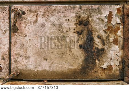 close view of old tractor parts as background