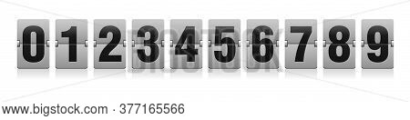 Flip Countdown Clock - Vector Digits - Counter Timer. Time Remaining Count Down Scoreboard In Flip B