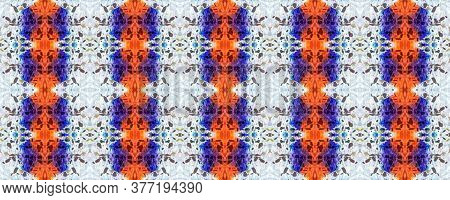 Beige, Blue And Orange Rock Illustration Texture. Abstract Stone Floor. Granite Tile. Mosaic Summer 