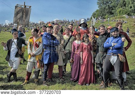 Russia, Izborsk 28,06,2016 People In Medieval Clothes At The Festival Of Historical Reconstruction \