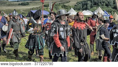 Russia, Izborsk 28,06,2016 People In Medieval Clothes At The Festival Of Historical Reconstruction 