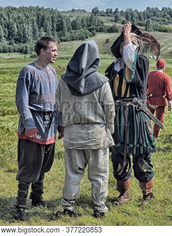 Russia, Izborsk 28,06,2016 People In Medieval Clothes At The Festival Of Historical Reconstruction 
